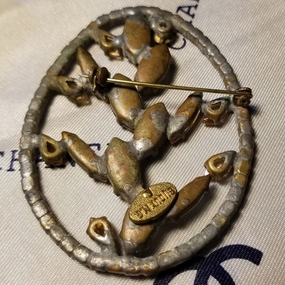 Large BIJOUX MG Vintage CZECH Brooch - Picture 5 of 8